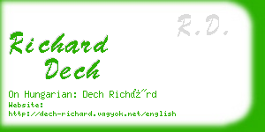 richard dech business card